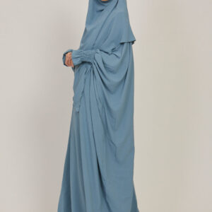 Abaya with Khimar Set - Sky Blue