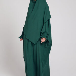 Abaya with Khimar Set - Forest Green