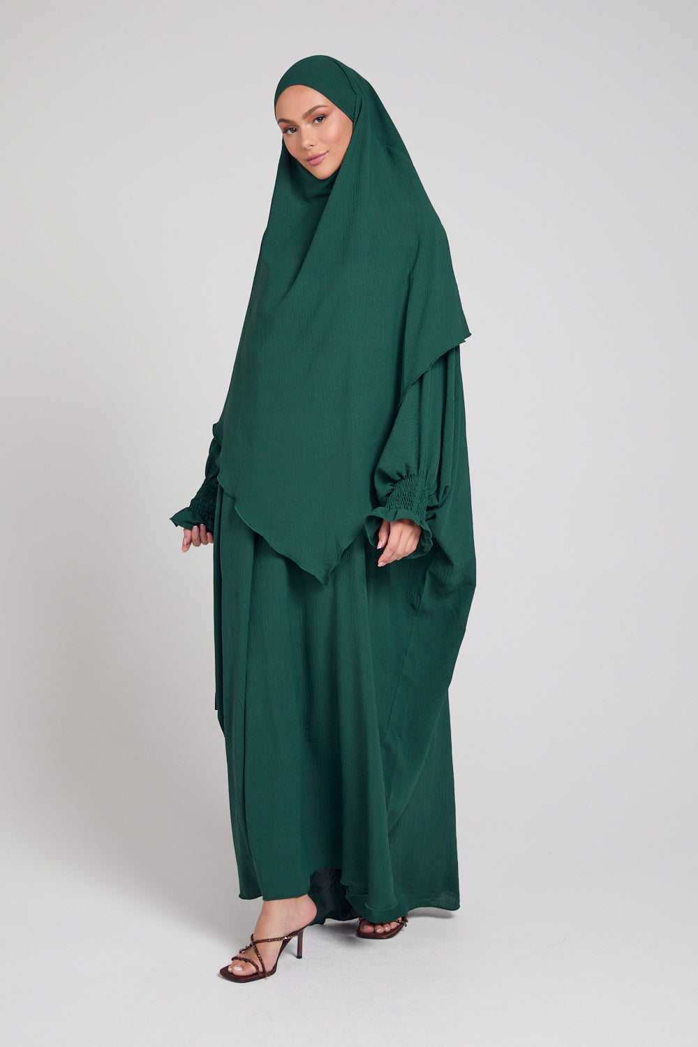 Abaya with Khimar Set - Forest Green