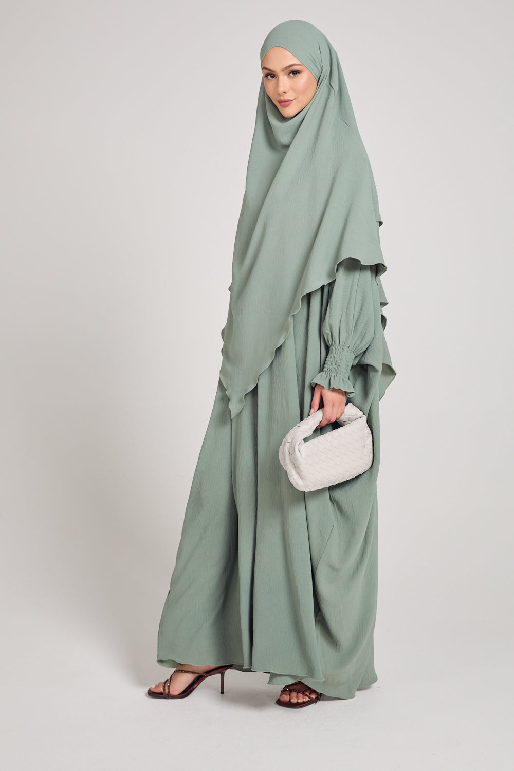 Abaya with Khimar Set - Sage
